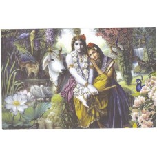 Radha Krishna Card with Animals